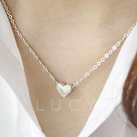 Dây chuyền liền mặt trái tim nhỏ bạc Lucy - DC004