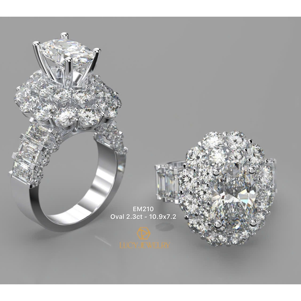 EM210 - Nhẫn cầu hôn, oval cut, 2.3 carat - Lucy Jewelry