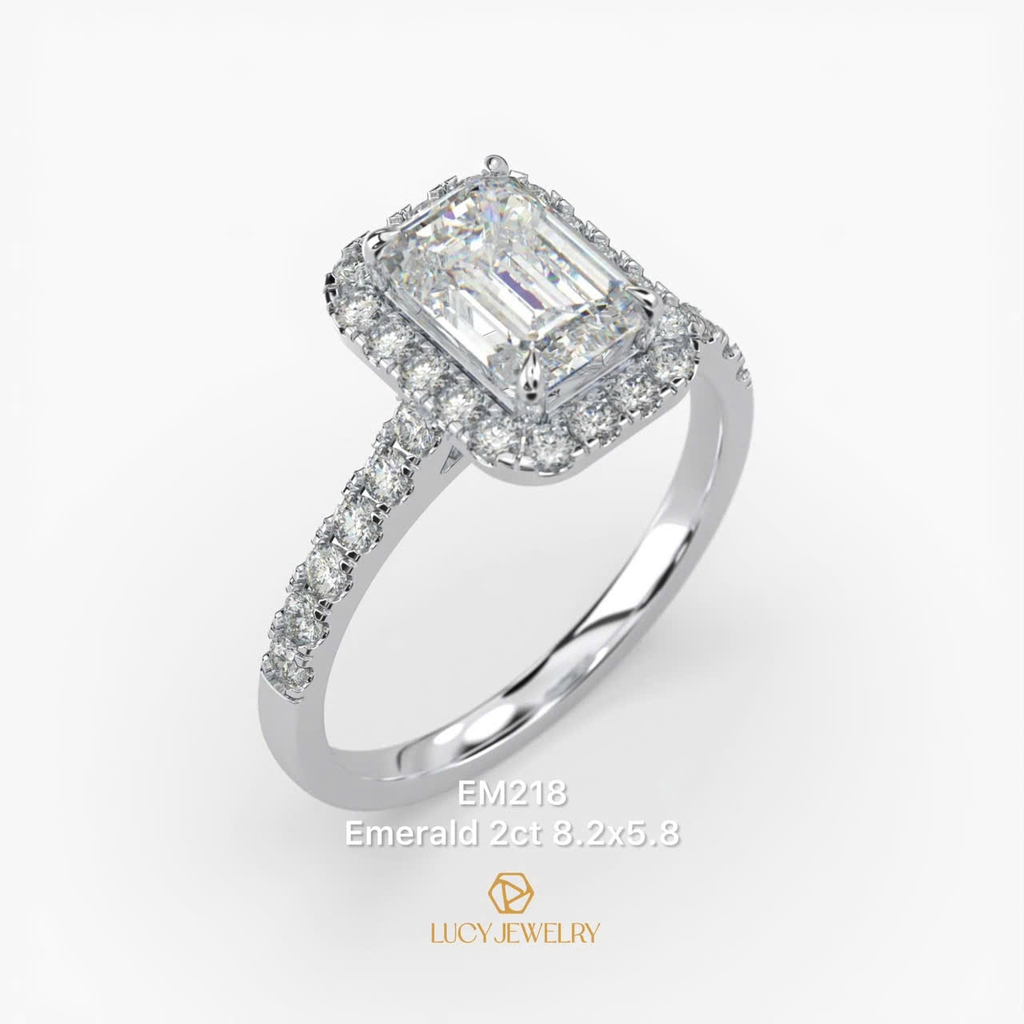 EM218 - Nhẫn cầu hôn, emerald cut, 2.01 carat - Lucy Jewelry