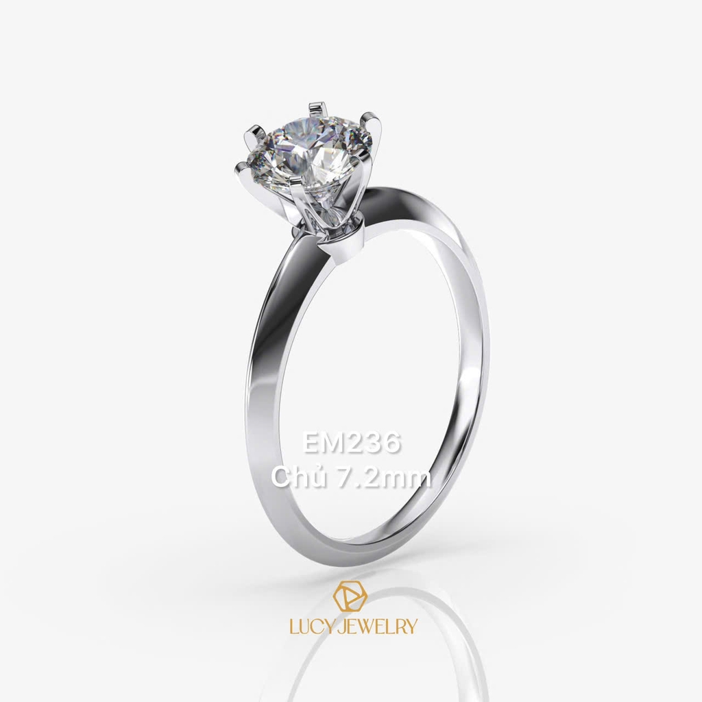 EM236 - Nhẫn cầu hôn, round cut, 7.2mm - Lucy Jewelry