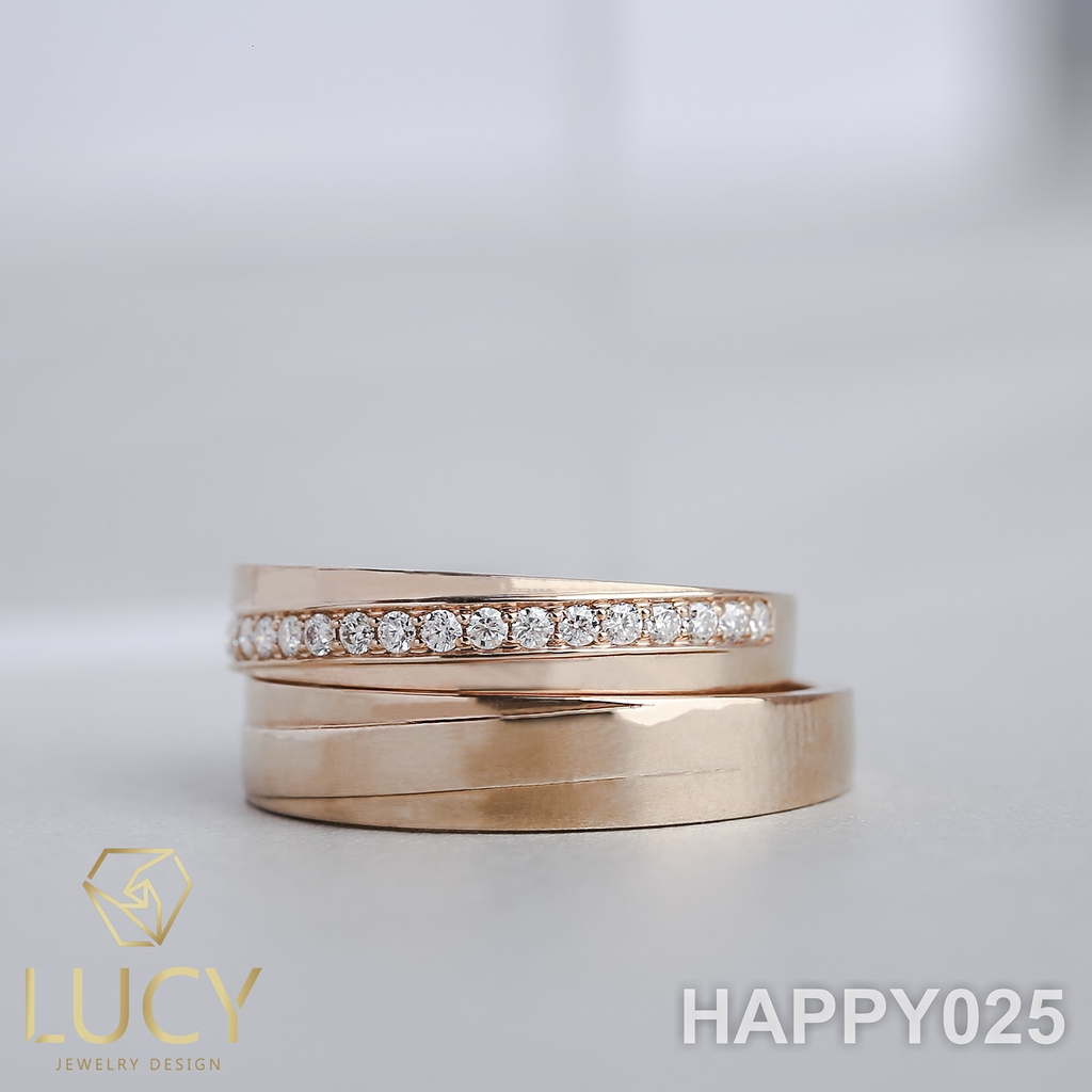 HAPPY025 Nhẫn cưới thiết kế, nhẫn cưới cao cấp, nhẫn cưới kim cương - Lucy Jewelry