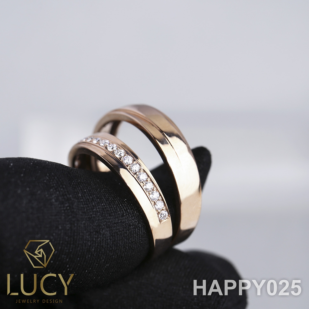 HAPPY025 Nhẫn cưới thiết kế, nhẫn cưới cao cấp, nhẫn cưới kim cương - Lucy Jewelry