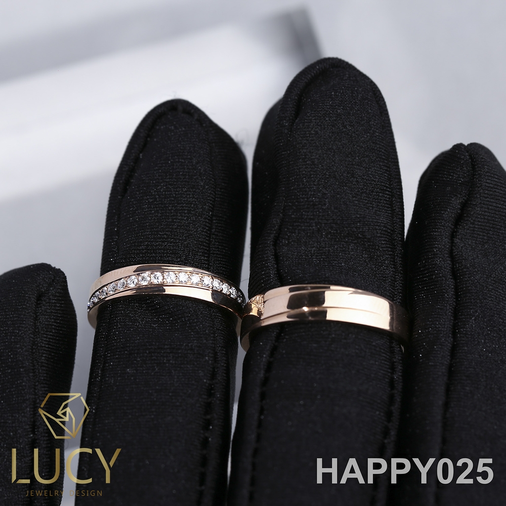 HAPPY025 Nhẫn cưới thiết kế, nhẫn cưới cao cấp, nhẫn cưới kim cương - Lucy Jewelry