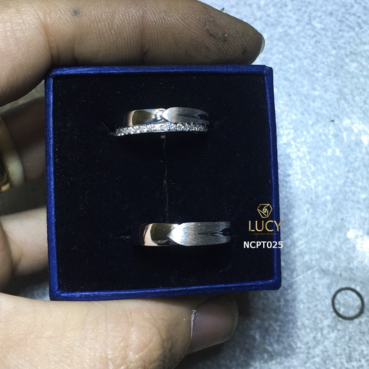 NCPT025 Nhẫn cưới bạch kim cao cấp Platinum 90% PT900 - Lucy Jewelry
