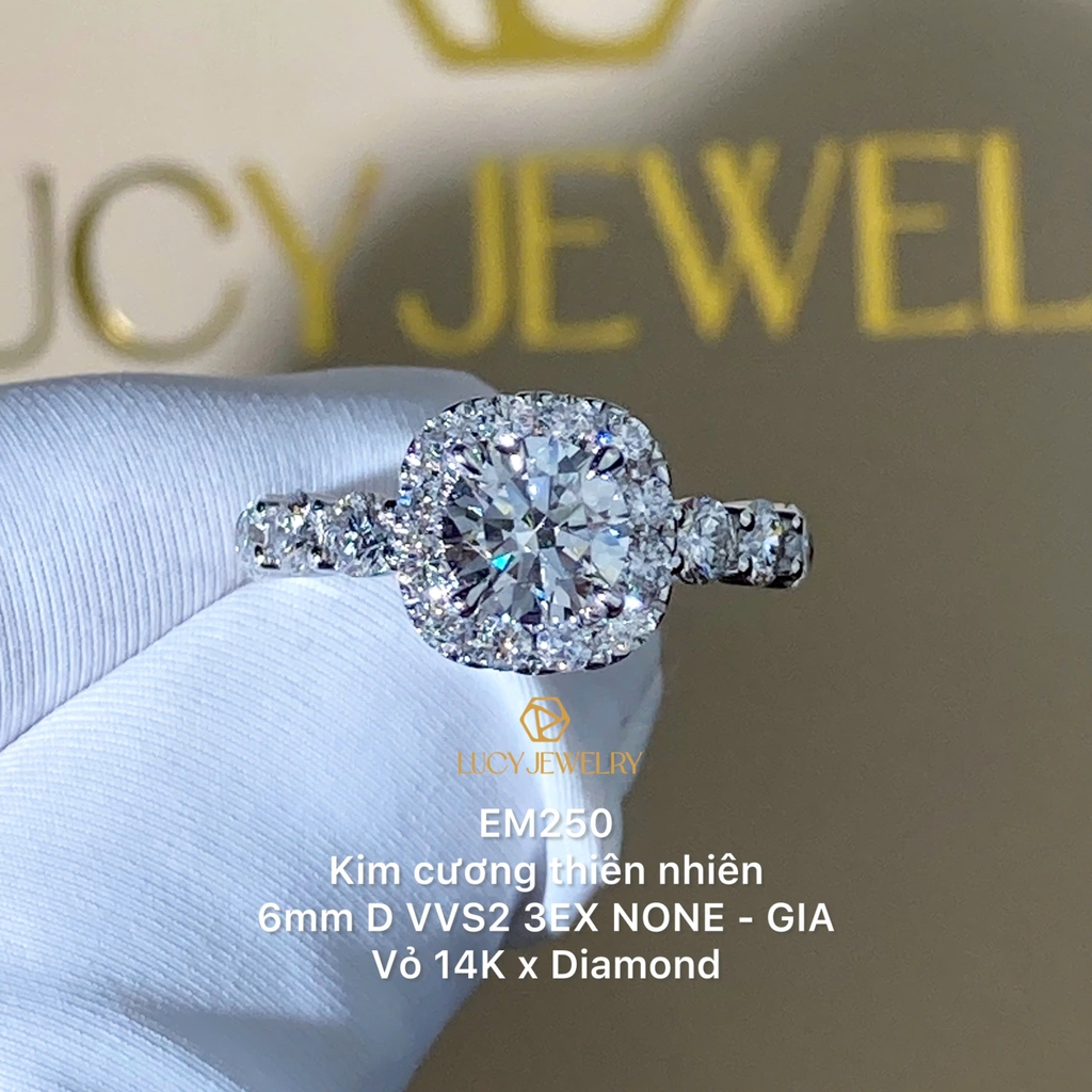EM250 - Nhẫn cầu hôn, round cut, 6.0mm - Lucy Jewelry