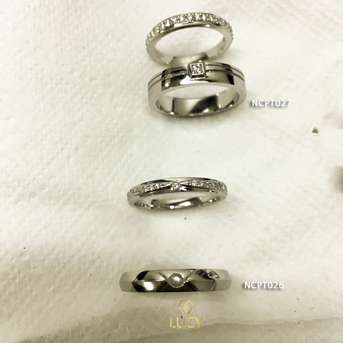 NCPT026 Nhẫn cưới bạch kim cao cấp Platinum 90% PT900 - Lucy Jewelry