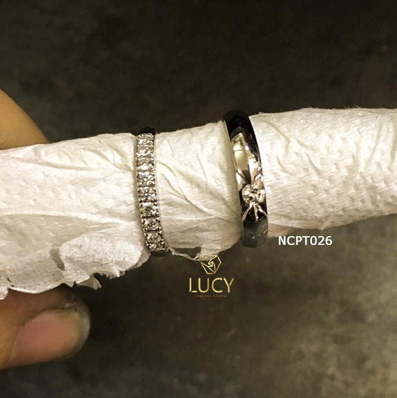 NCPT026 Nhẫn cưới bạch kim cao cấp Platinum 90% PT900 - Lucy Jewelry