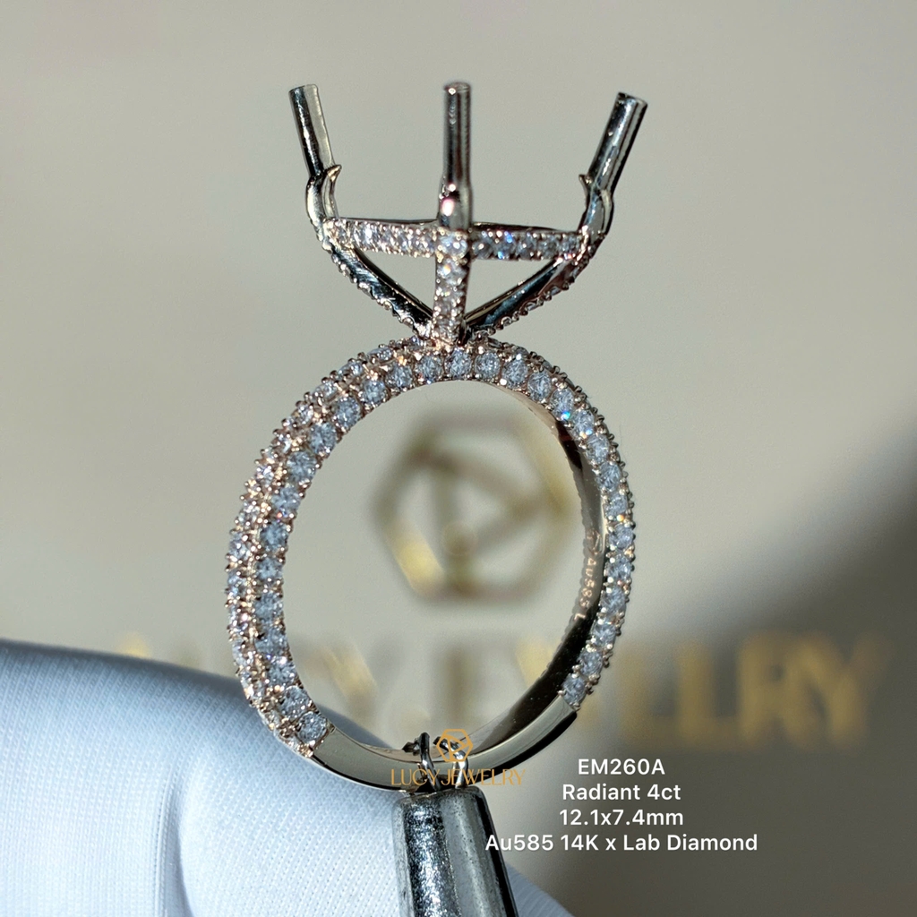 EM260A - Nhẫn cầu hôn, radiant cut, 4.0 carat - Lucy Jewelry