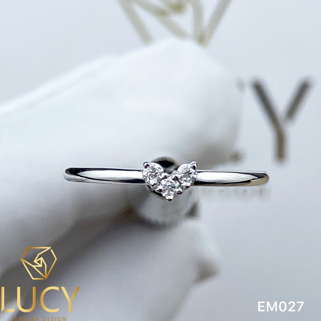 EM027 Nhẫn vàng hình trái tim thiết kế, nhẫn cầu hôn, nhẫn đính hôn - Lucy Jewelry