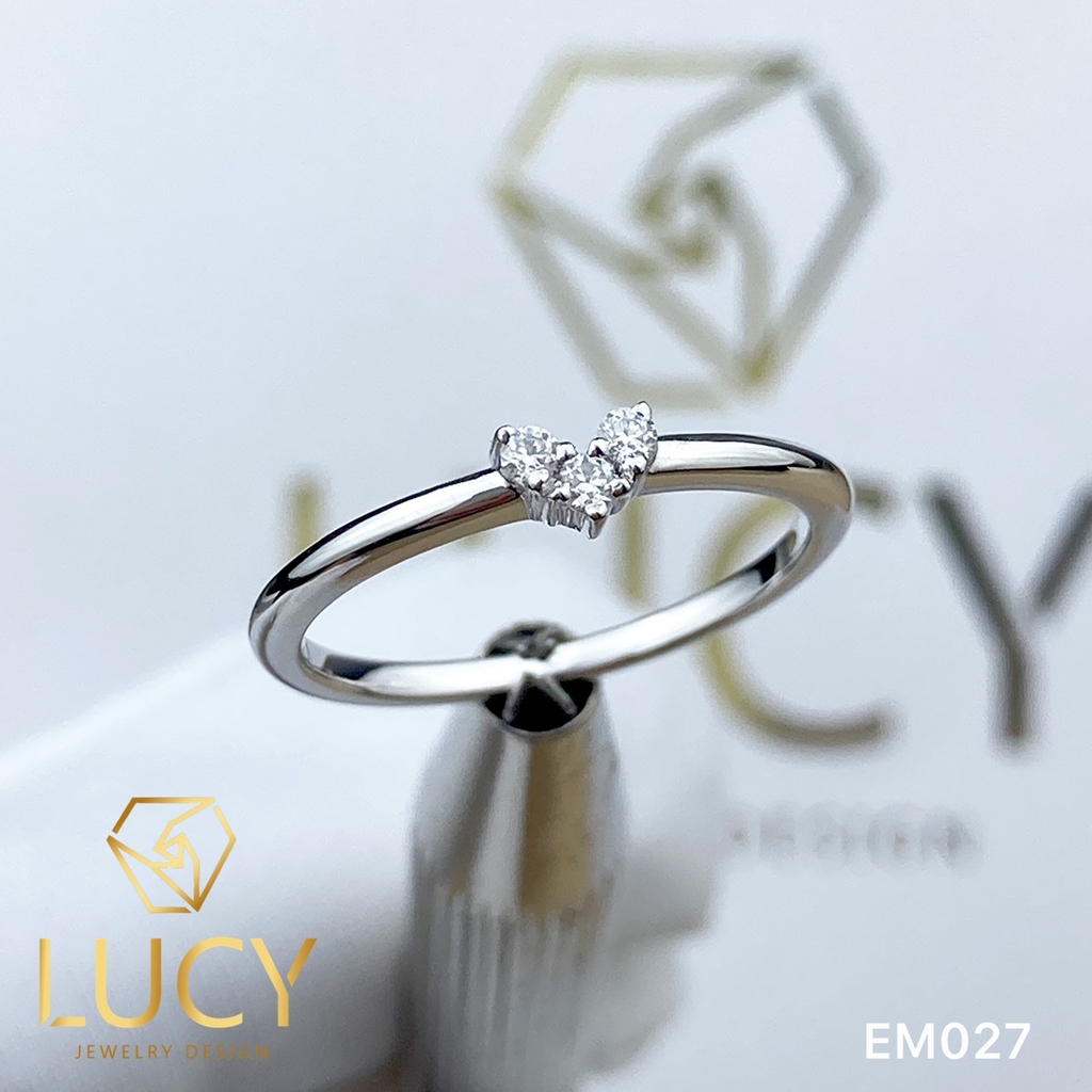 EM027 Nhẫn vàng hình trái tim thiết kế, nhẫn cầu hôn, nhẫn đính hôn - Lucy Jewelry