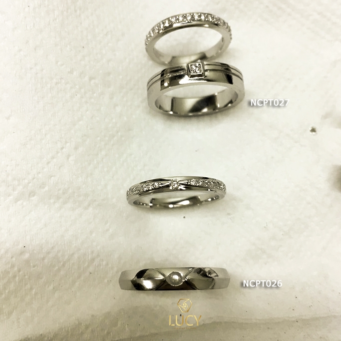 NCPT027 Nhẫn cưới bạch kim cao cấp Platinum 90% PT900 - Lucy Jewelry