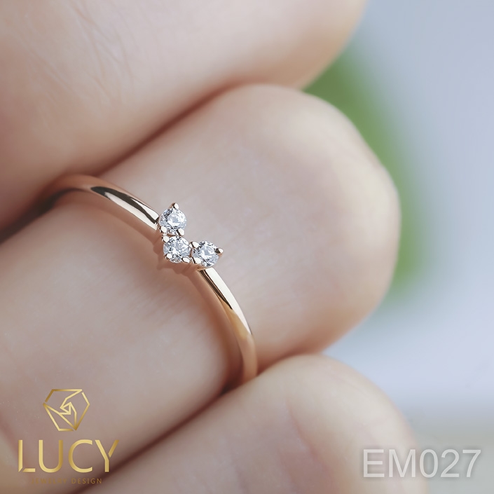 EM027 Nhẫn vàng hình trái tim thiết kế, nhẫn cầu hôn, nhẫn đính hôn - Lucy Jewelry