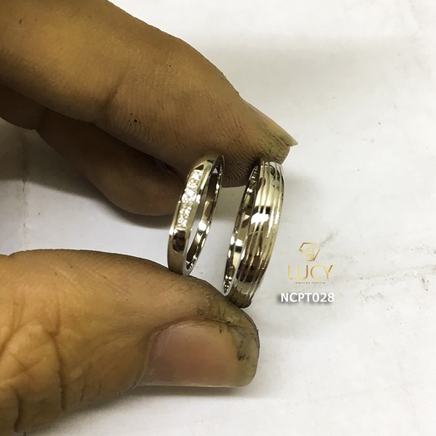 NCPT028 Nhẫn cưới bạch kim cao cấp Platinum 90% PT900 - Lucy Jewelry