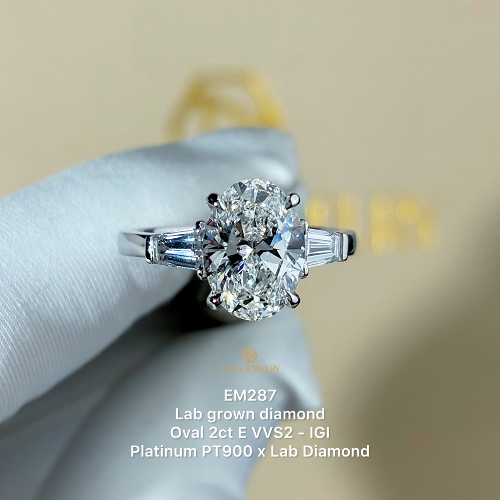 EM287 - Nhẫn cầu hôn, oval cut, 1.5 carat - Lucy Jewelry