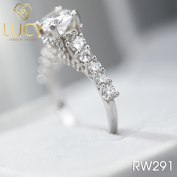 Nhẫn bạc đẹp đá cao phong cách tiểu thư, bạc LUCY - RW291