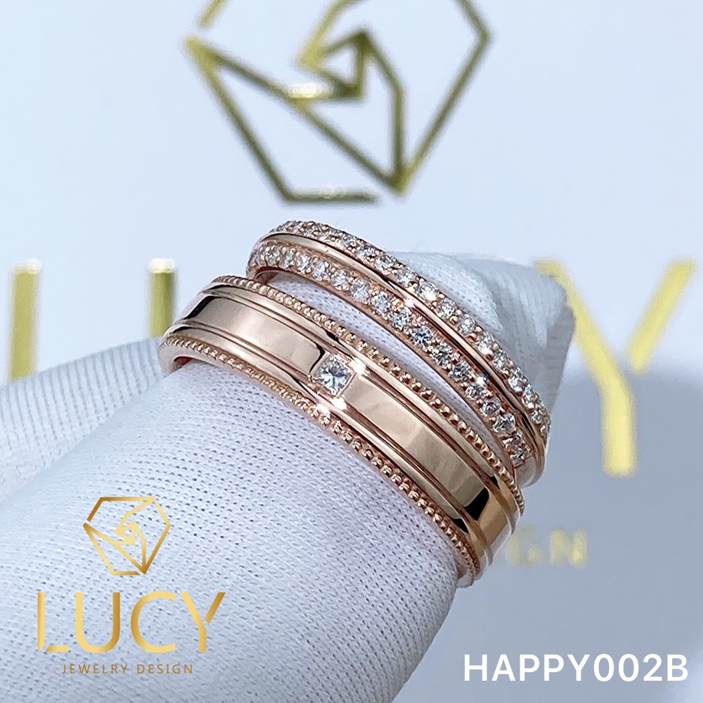 HAPPY002B Nhẫn cưới thiết kế, Nhẫn cưới đẹp, Nhẫn cưới kim cương - Lucy Jewelry