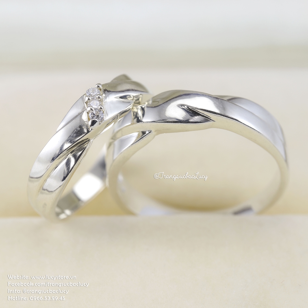 Nhẫn đôi nhẫn cặp bạc Lucy - ND006