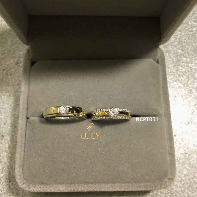 NCPT031 Nhẫn cưới bạch kim cao cấp Platinum 90% PT900 - Lucy Jewelry