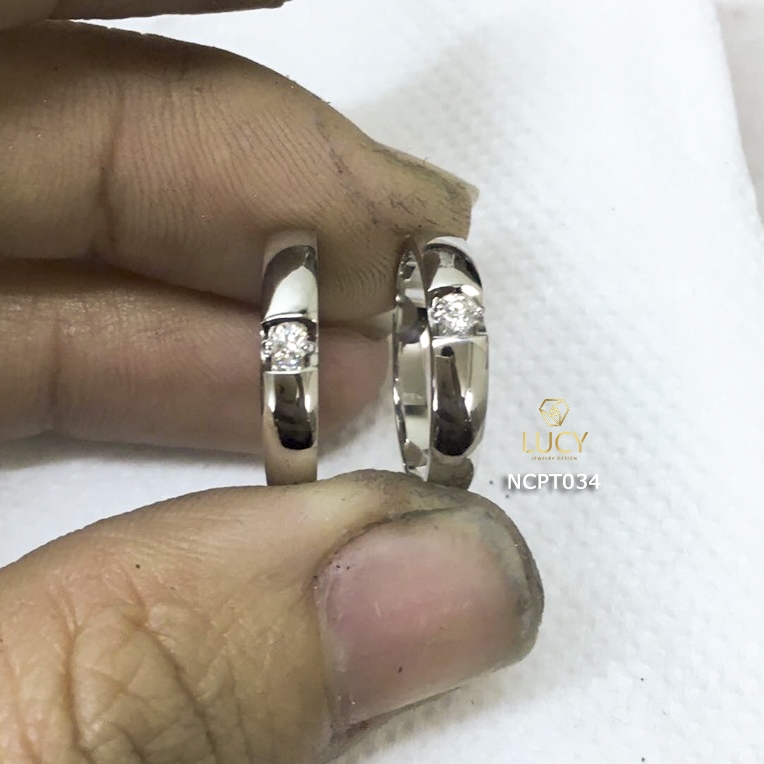NCPT034 Nhẫn cưới bạch kim cao cấp Platinum 90% PT900 - Lucy Jewelry