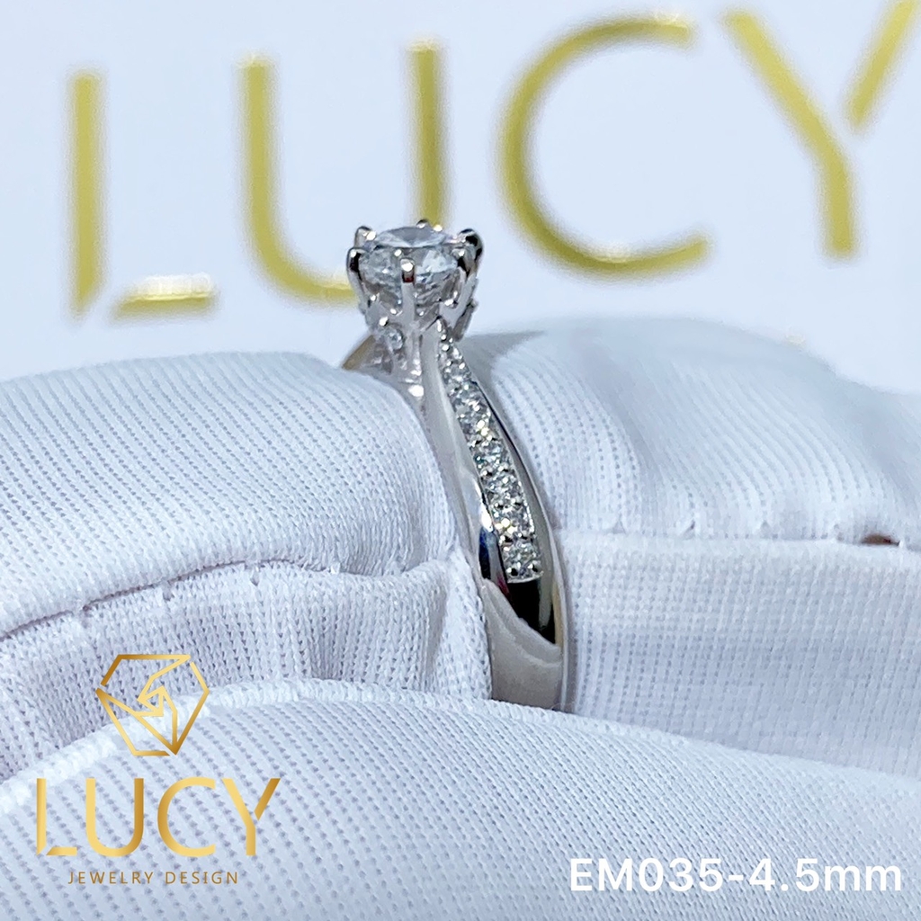 EM035-4.5mm - Nhẫn cầu hôn đính hôn, nhẫn vàng nữ, nhẫn ổ kim cương 4.5mm - Lucy Jewelry