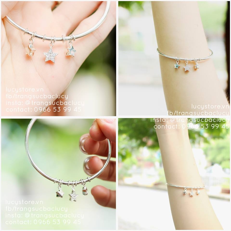 Lắc tay cuff 3 ngôi sao - LT036 (hàng order)