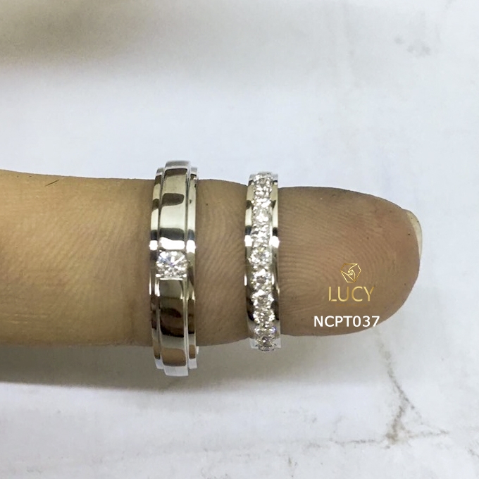 NCPT037 Nhẫn cưới bạch kim cao cấp Platinum 90% PT900 - Lucy Jewelry