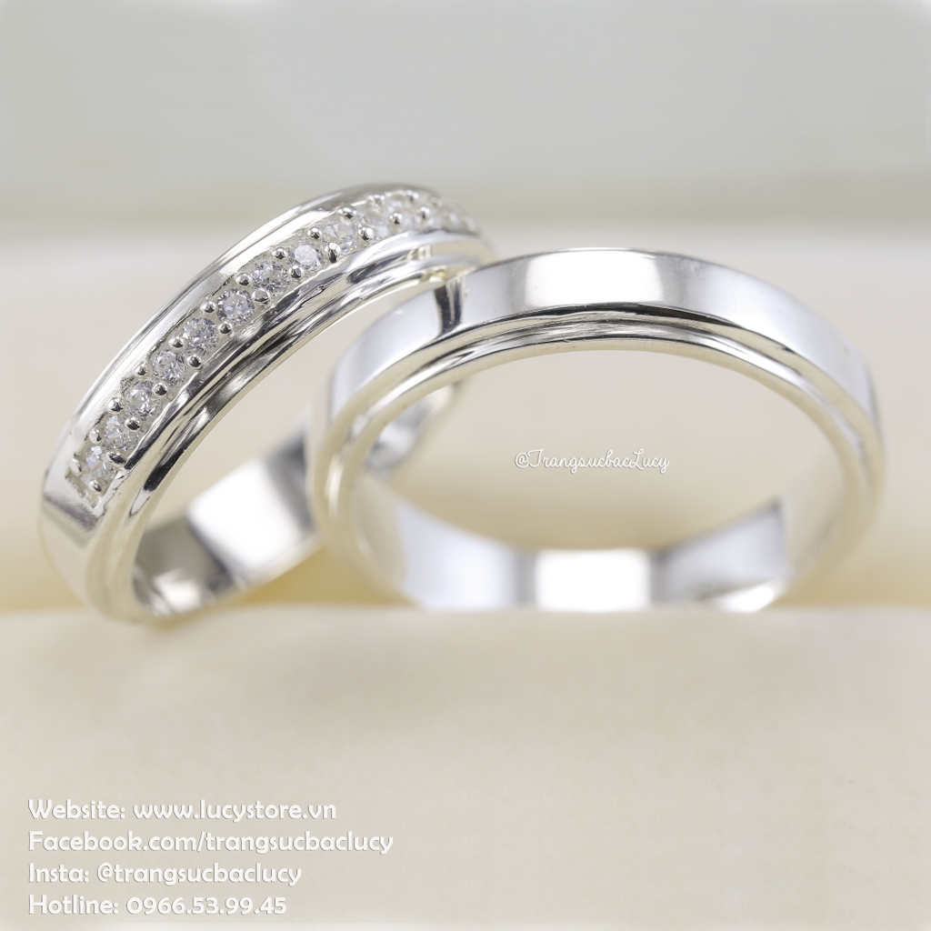 Nhẫn đôi nhẫn cặp bạc Lucy - ND037