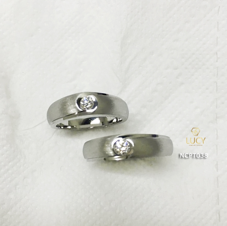 NCPT038 Nhẫn cưới bạch kim cao cấp Platinum 90% PT900 - Lucy Jewelry