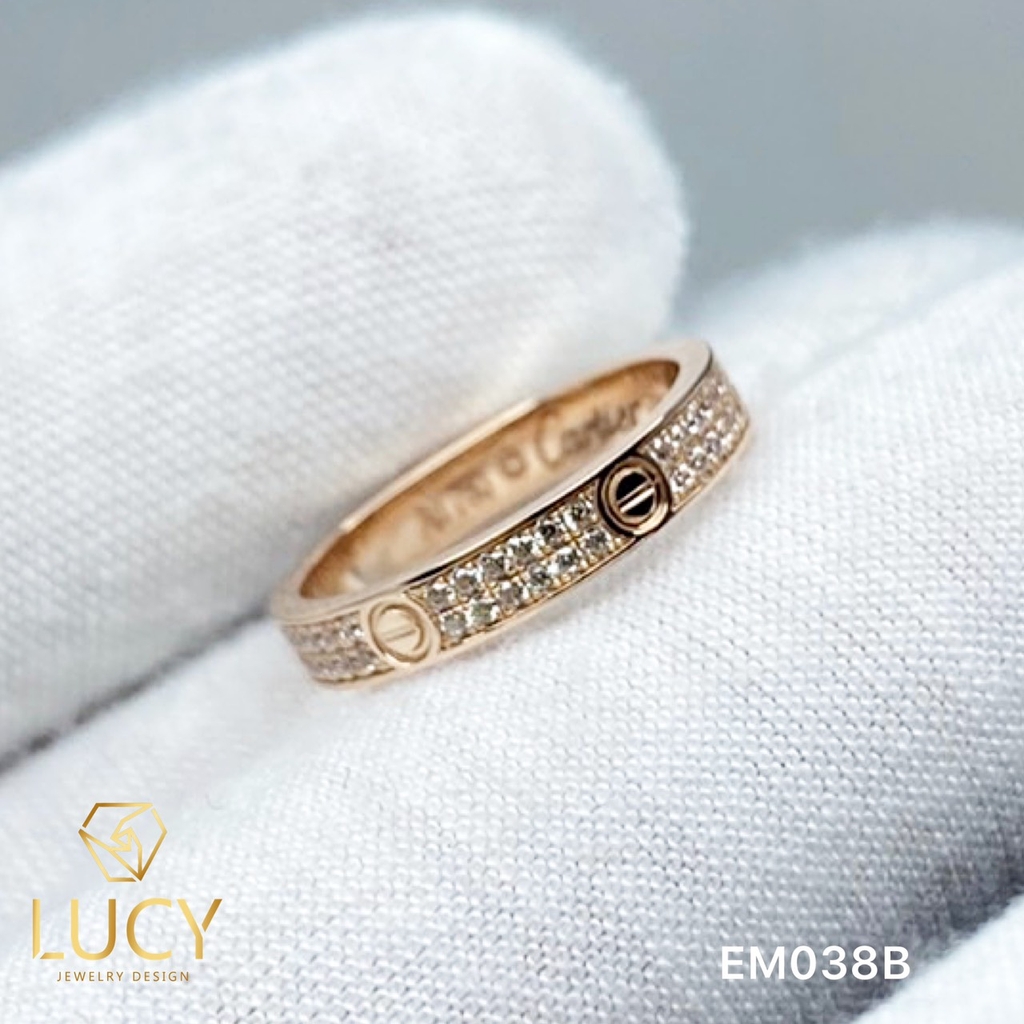 EM038B Nhẫn C.A.R.TI.ER mini full 2 hàng đá , nhẫn vàng, nhẫn thiết kế - Lucy Jewelry