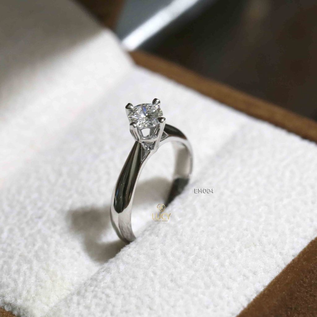 EM004 Nhẫn nữ thiết kế, nhẫn ổ kim 5mm, nhẫn nữ vàng, nhẫn cầu hôn, nhẫn đính hôn - Lucy Jewelry
