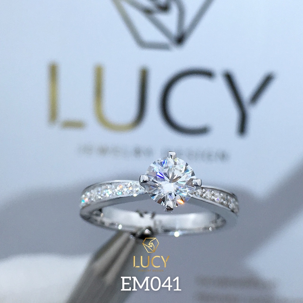 EM041 Nhẫn nữ vàng, nhẫn ổ 5,4mm, nhẫn nữ thiết kế, nhẫn cầu hôn, nhẫn đính hôn - Lucy Jewelry