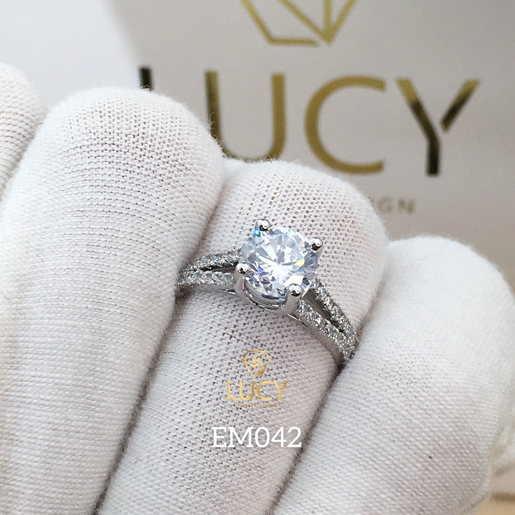 EM042 Nhẫn nữ vàng, nhẫn ổ 7mm, nhẫn nữ thiết kế, nhẫn cầu hôn, nhẫn đính hôn - Lucy Jewelry