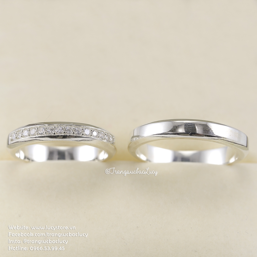 Nhẫn đôi nhẫn cặp bạc Lucy - ND033