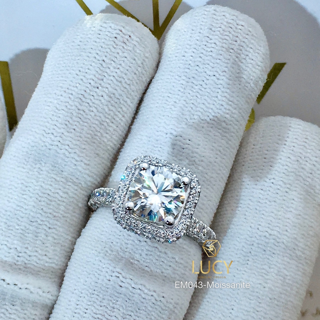 EM043 Nhẫn nữ vàng, nhẫn ổ kim 8.1mm, nhẫn thiết kế, nhẫn cầu hôn, nhẫn đính hôn - Lucy Jewelry