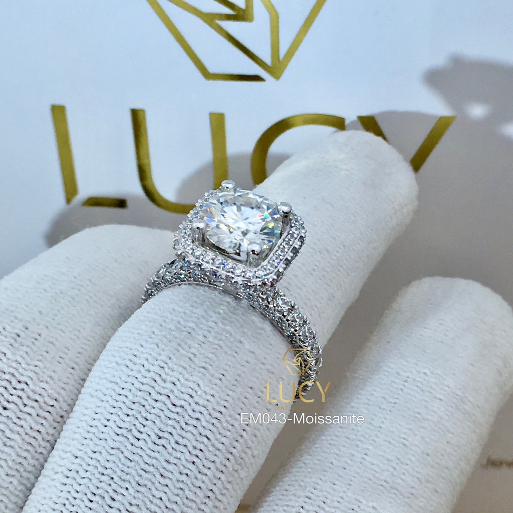 EM043 Nhẫn nữ vàng, nhẫn ổ kim 8.1mm, nhẫn thiết kế, nhẫn cầu hôn, nhẫn đính hôn - Lucy Jewelry