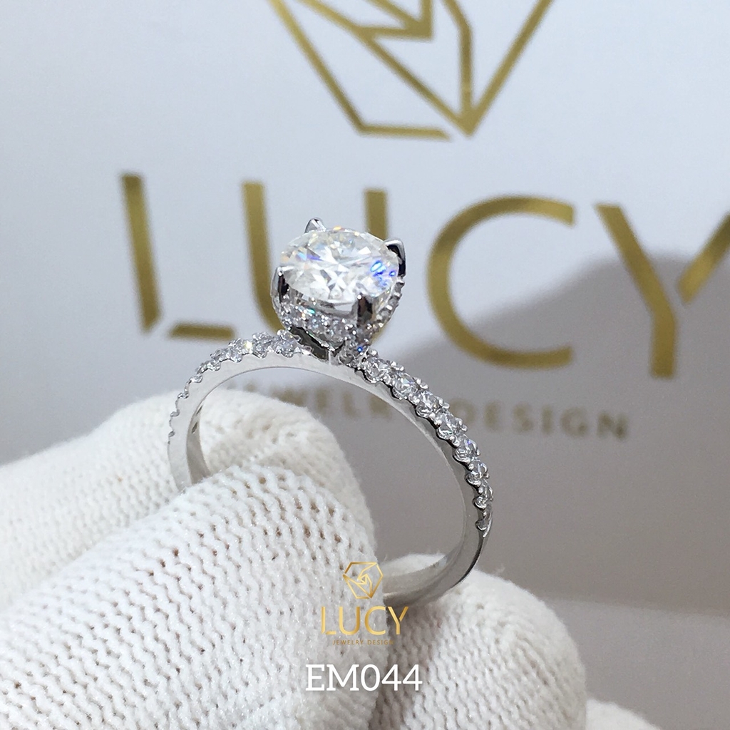 EM044 Nhẫn nữ vàng, nhẫn ổ 6mm, nhẫn nữ thiết kế, nhẫn cầu hôn, nhẫn đính hôn - Lucy Jewelry