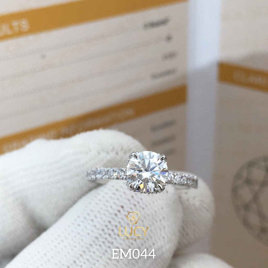EM044 Nhẫn nữ vàng, nhẫn ổ 6mm, nhẫn nữ thiết kế, nhẫn cầu hôn, nhẫn đính hôn - Lucy Jewelry