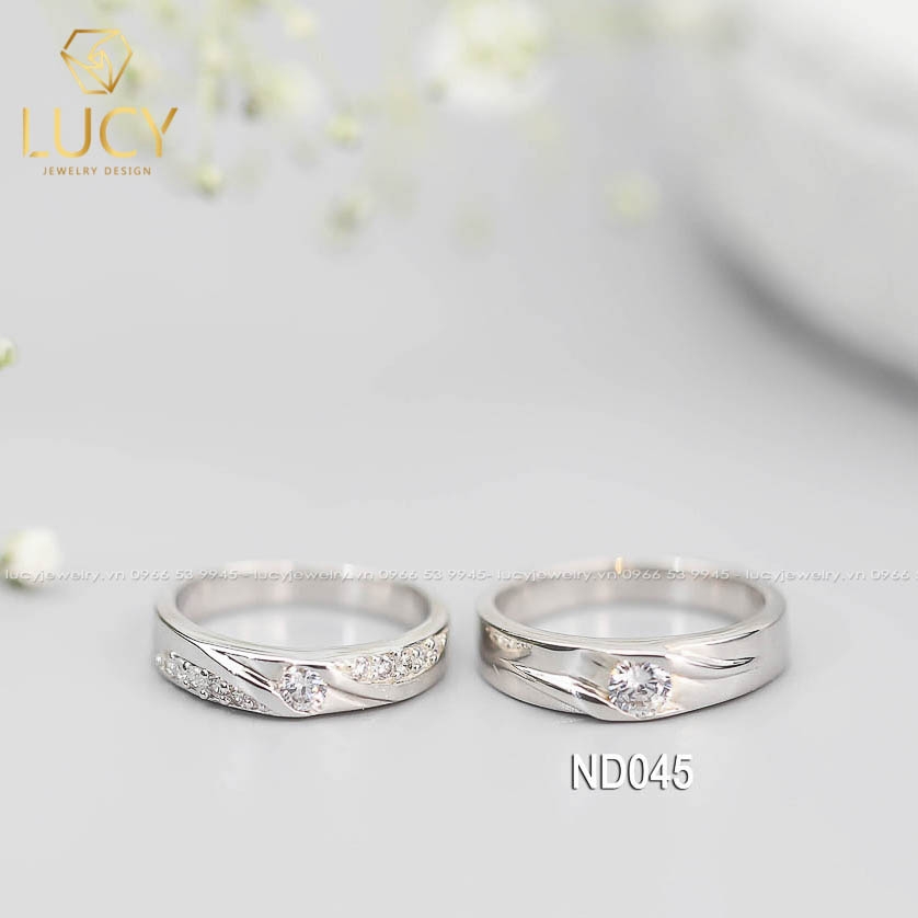 Nhẫn đôi nhẫn cặp bạc Lucy - ND045
