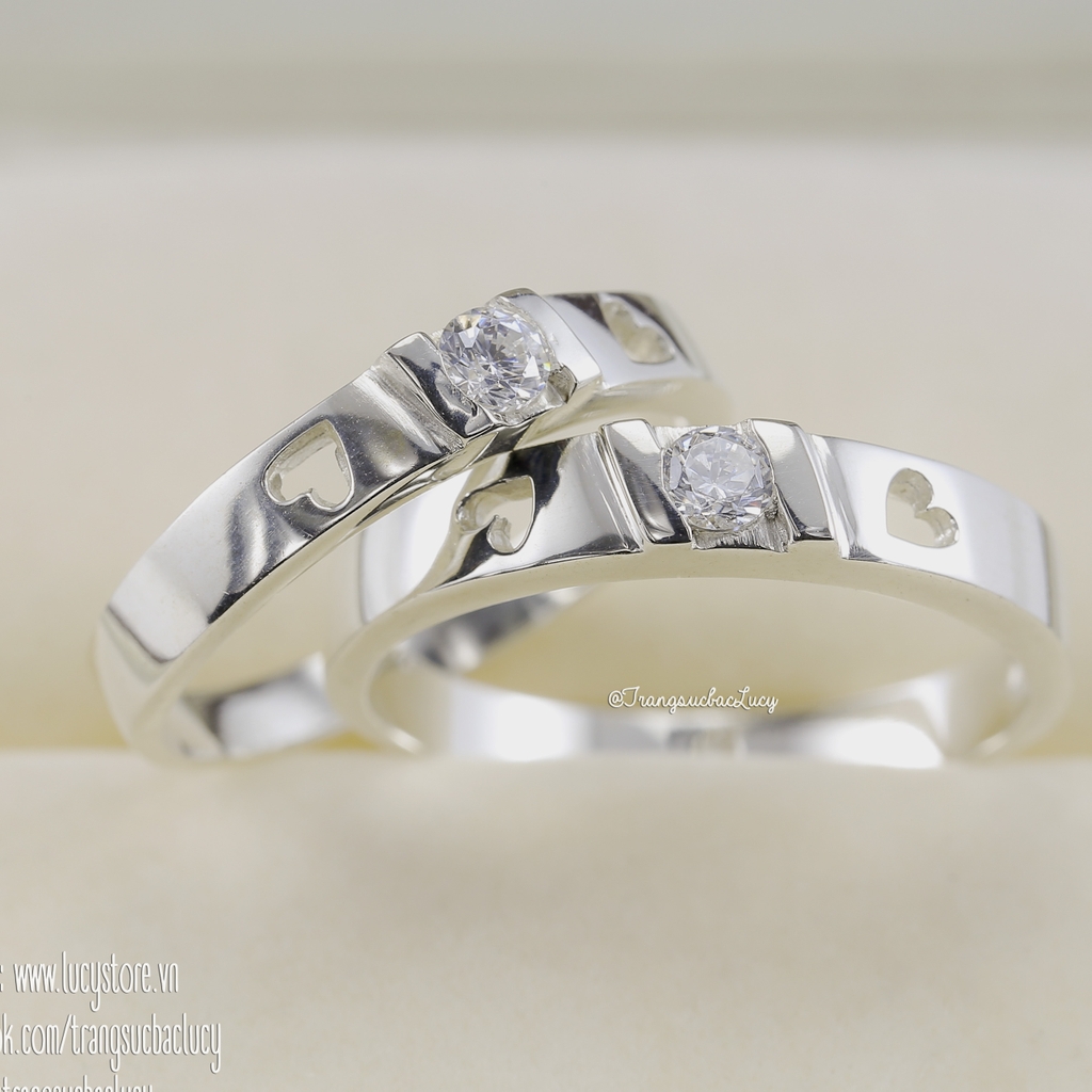 Nhẫn đôi nhẫn cặp bạc Lucy - ND040