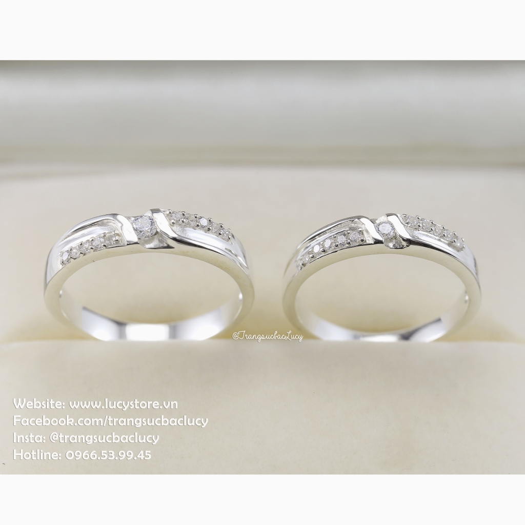 Nhẫn đôi nhẫn cặp bạc Lucy - ND031