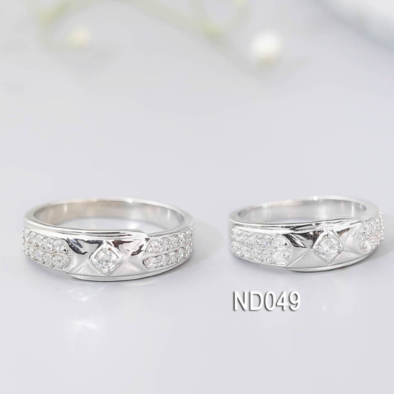 Nhẫn đôi nhẫn cặp bạc Lucy - ND049