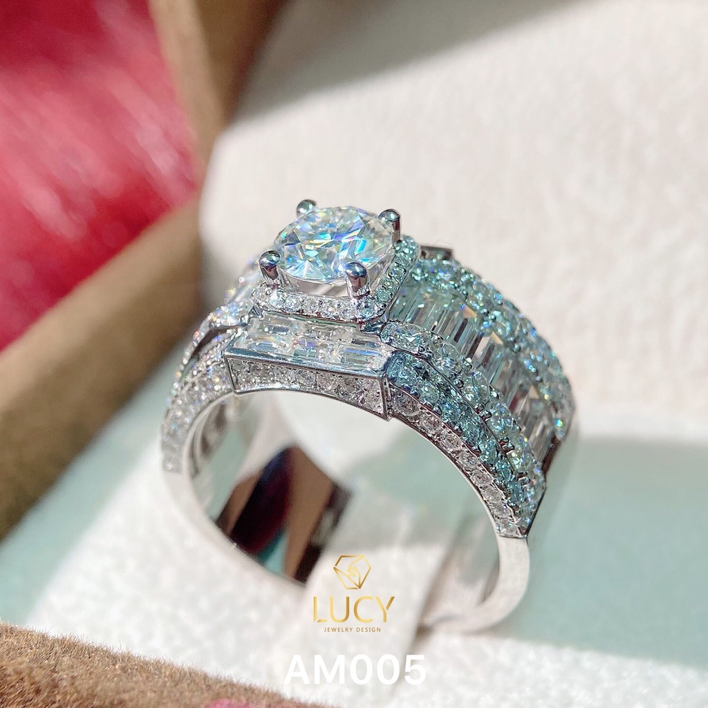 AM005 Nhẫn vàng nam đá chủ 7.2mm - Lucy Jewelry