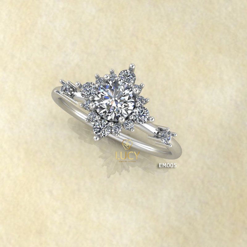 EM005 Nhẫn nữ, nhẫn vàng, nhẫn thiết kế, nhẫn cầu hôn, nhẫn ổ 4.5mm, nhẫn đính hôn - Lucy Jewelry