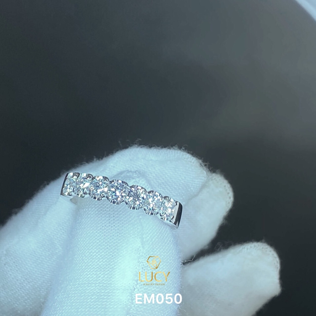 EM050 Nhẫn kết ngang 7 viên 3mm, nhẫn nữ vàng, nhẫn nữ thiết kế, nhẫn cầu hôn, nhẫn đính hôn - Lucy Jewelry