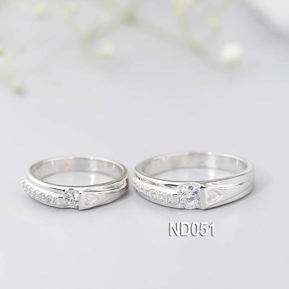 Nhẫn đôi nhẫn cặp bạc Lucy  - ND051