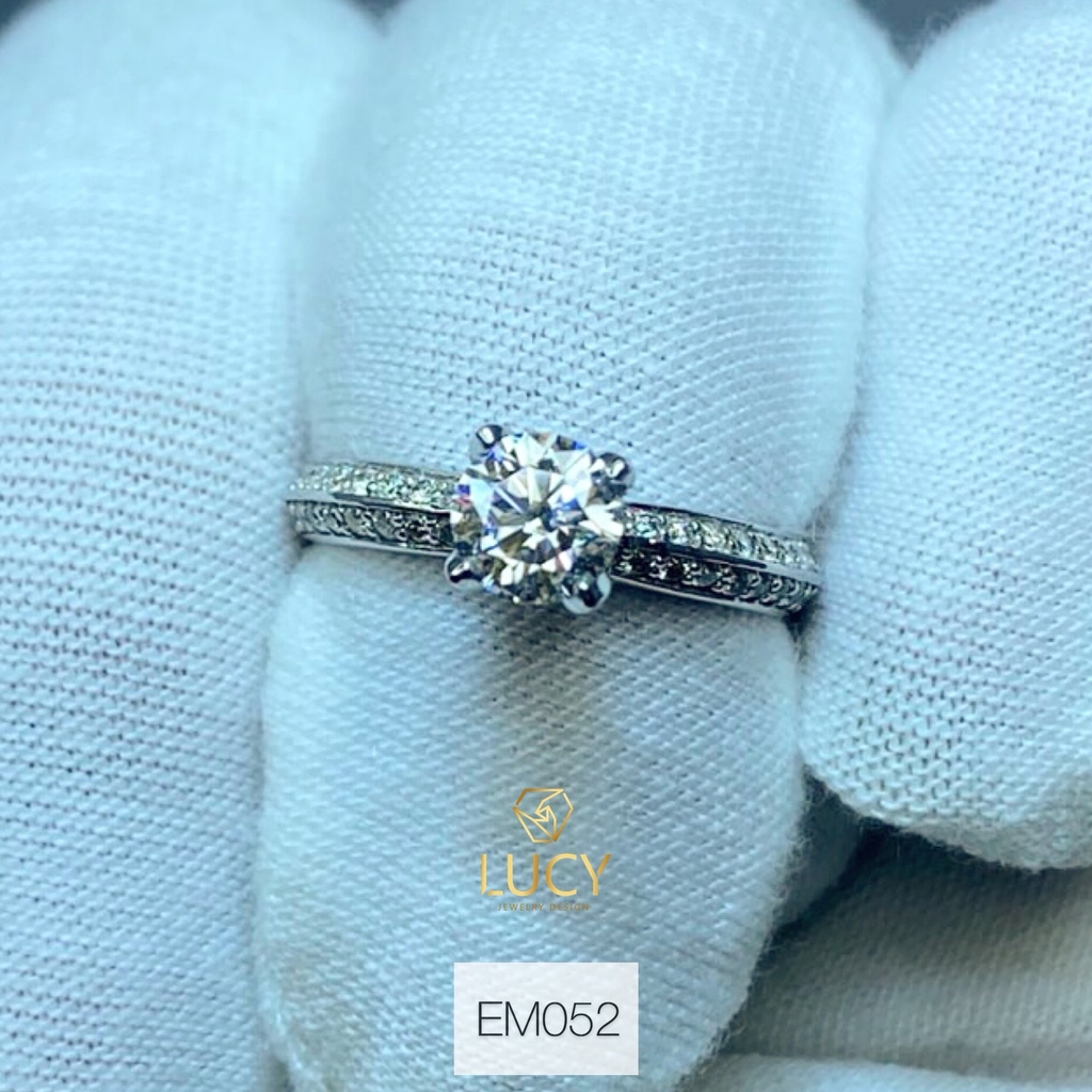 EM052 Nhẫn nữ vàng, nhẫn ổ 5.4mm nhẫn nữ thiết kế, nhẫn cầu hôn, nhẫn đính hôn - Lucy Jewelry