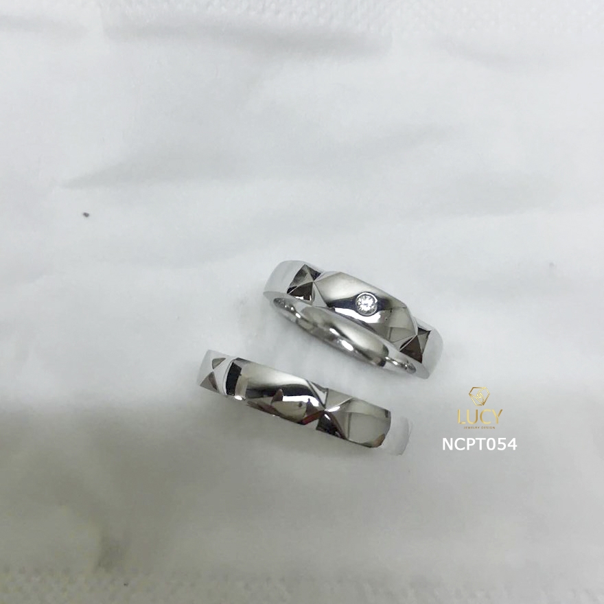 NCPT054 Nhẫn cưới bạch kim cao cấp Platinum 90% PT900 - Lucy Jewelry