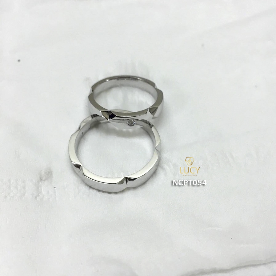 NCPT054 Nhẫn cưới bạch kim cao cấp Platinum 90% PT900 - Lucy Jewelry