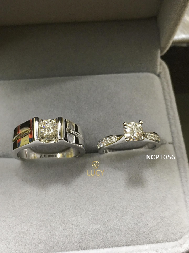 NCPT056 Nhẫn cưới bạch kim cao cấp Platinum 90% PT900 - Lucy Jewelry