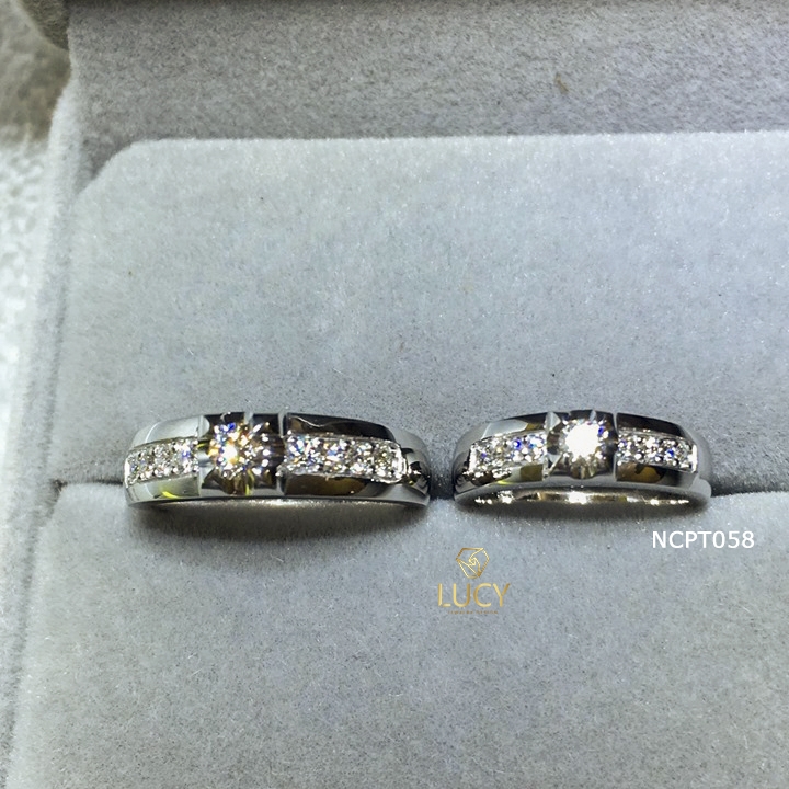 NCPT058 Nhẫn cưới bạch kim cao cấp Platinum 90% PT900 - Lucy Jewelry